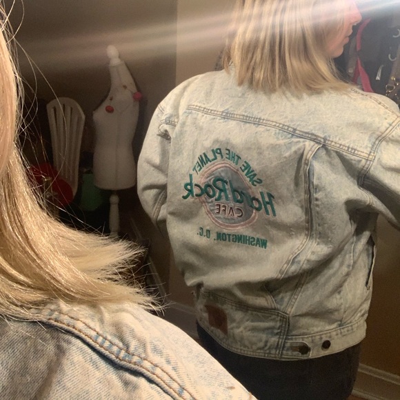 Hard Rock Cafe Acid Wash Denim Jacket - Picture 1 of 4